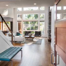 hallway and living room