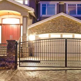 modern garage and gate